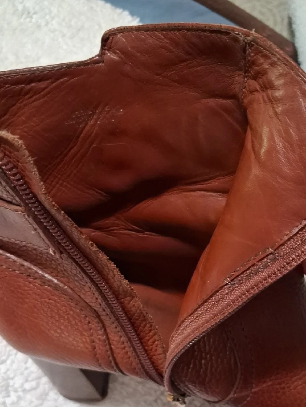 Tory Burch Cognac Leather Ankle Booties with Logo Accent